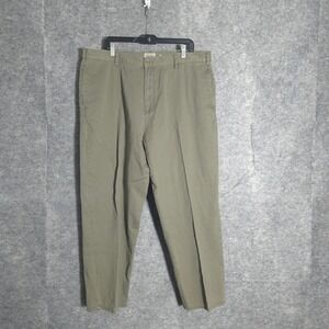 Salmon River Traders Flannel Lined Pants Mens 40x30 Green Cotton Canvas Workwear